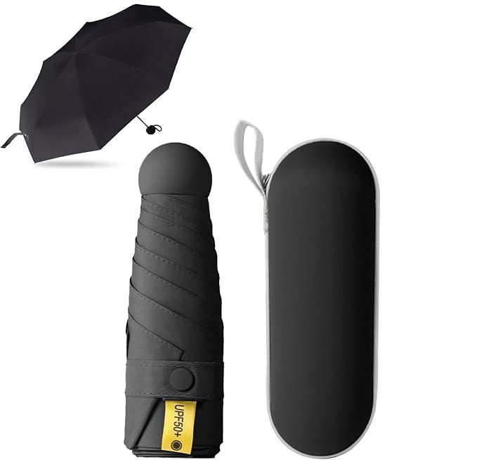 Mini Umbrella with Case for Men & Women (Manual Open) Compact Travelling Umbrella